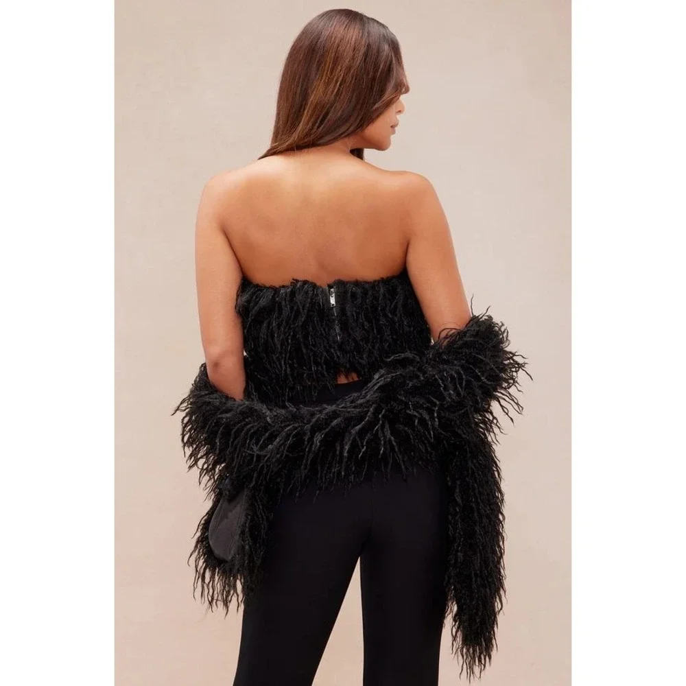 Pelle Nova Di Riviera Real Fur Black Scarf - EUC